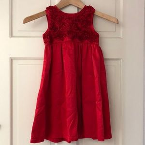 Carter’s girls 4 red satiny dress rosettes